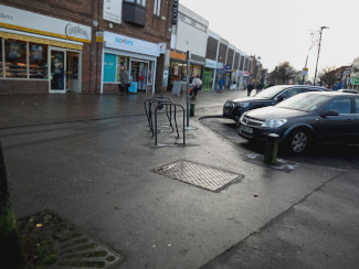 Acomb Front Street cycle racks before improvements