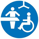 Changing Places logo; blue circle with white wheelchair user, hoist and bench icons inside.