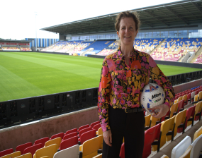 Cllr douglas at community stadium