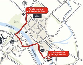 Map of YCFC victory parade route