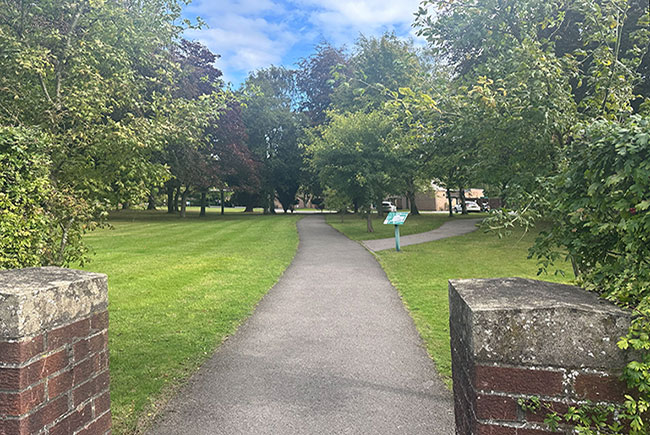 York Crematorium entrance footpath.