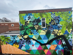 Mural painted on a building on Acomb Front Street