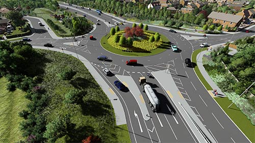 A computer generated example of what one of the roundabouts could look like.