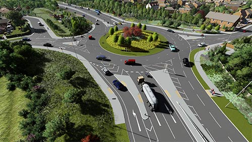 A computer generated example of what one of the roundabouts could look like.