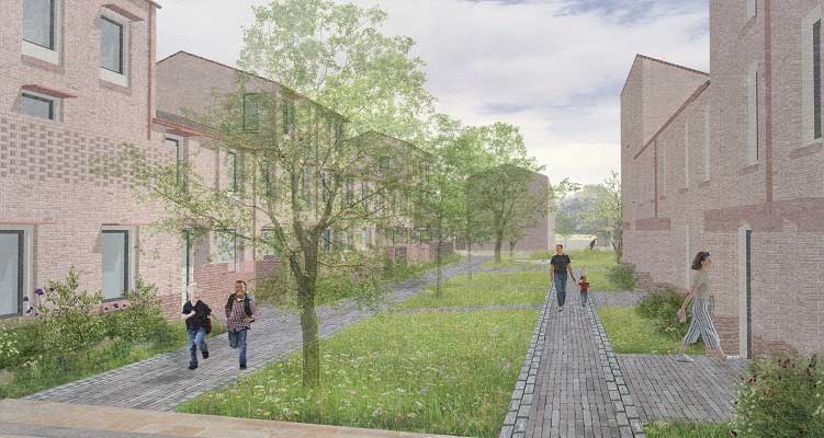 Another view of a car-free street proposed in Burnholme Green