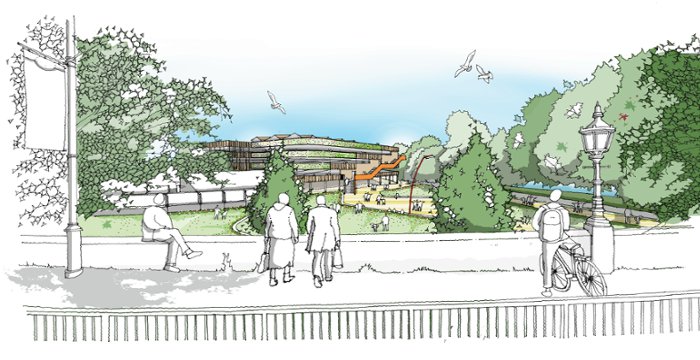 An artist's impression of car park building at St George's Field.
