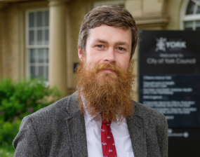 Councillor Bob Webb looks directly at the camera