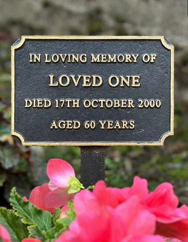 Bronze plaque memorial