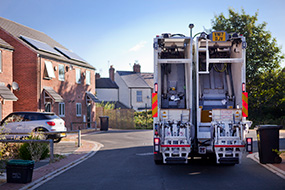 A council waste collection vehicle in York.