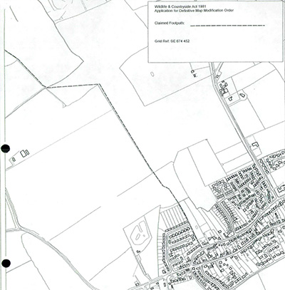 DMMO Register location map for 004a: Main Street to Sparrow Hall Farm.