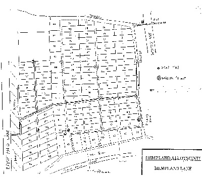 DMMO Register location map for 020: Hempland Lane Allotments, Allotments 92 to 66 on to 81.