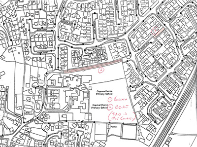 DMMO Register location map for 024a: York Field Lane 3 Sections.