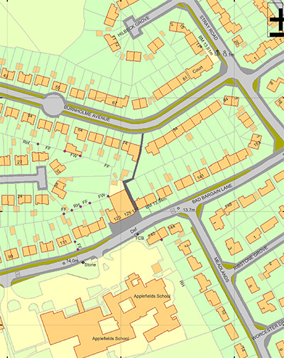 DMMO Register location map for 029: Bad Bargain Lane to Burnholme Avenue.