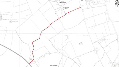 DMMO Register location map for 033: Hurns Bridge to Moorland Road.