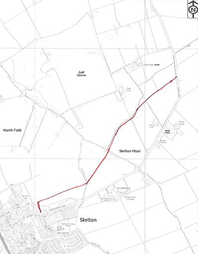 DMMO Register location map for 034: Village Hall to Moorland Road.