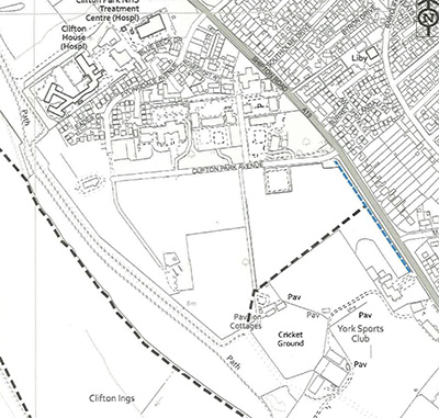 DMMO Register location map for 051: Limetrees 31 Shipton Road to Clifton Park Avenue.