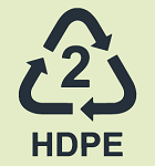 The recycling HDPE 2 logo.