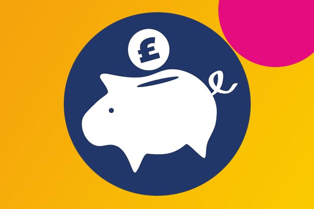 Illustration of a piggy bank with a coin dropping into it