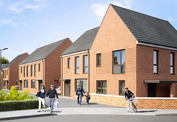 An artist's impression of the Clover and the Betony houses for Lowfield Green housing development from Shape Homes York.