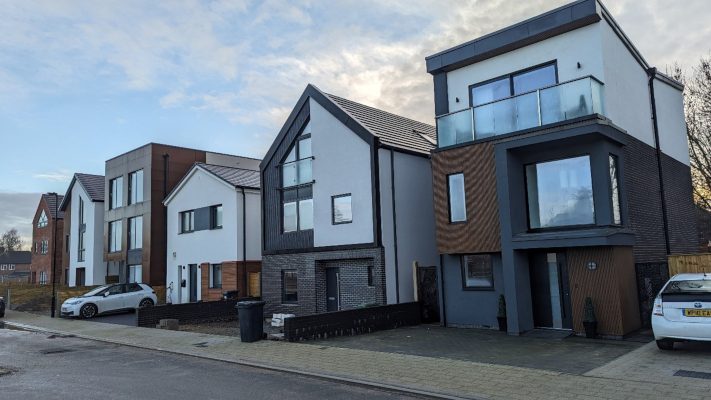 Street view of Lowfield Green after finished construction works