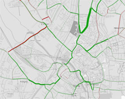 Map of morning flow difference