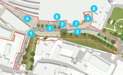Map of York Station Front proposals.