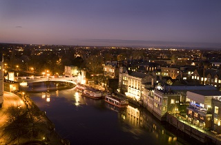 The River Ouse, at night, in York city centre
