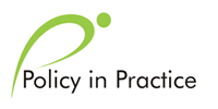Policy in Practice - logo with green 'p' symbol and black words.