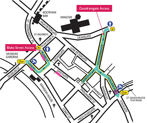 A map of the restored access routes for Blue Badge holders in the city centre