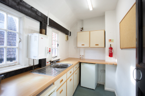 View of kitchenette from entrance at Suite 10 office space in 5/6 Kings Court