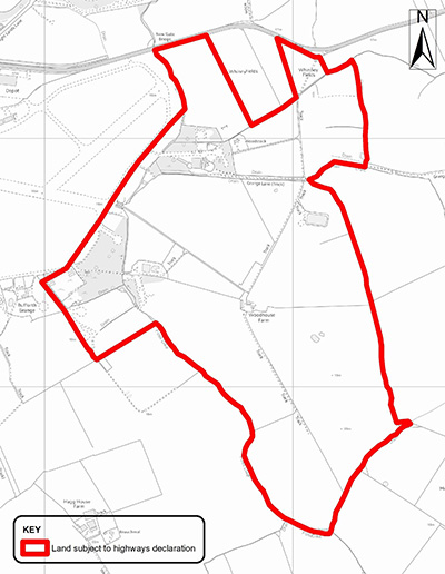 Section 31(6) Deposit Register location map for 012: Woodhouse Farm