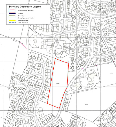 Section 31(6) Deposit Register location map for 013: Acomb Wood