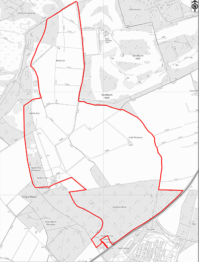 Section 31(6) Deposit Register location map for 022: Sandburn Hall
