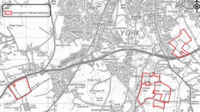 Section 31(6) Deposit Register location map for 023: Land at Providence Farm, Naburn