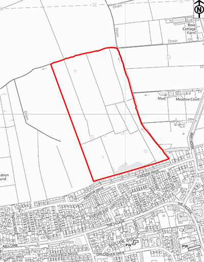 Section 31(6) Deposit Register location map for 028: Land off Windsor Drive, Wiggington