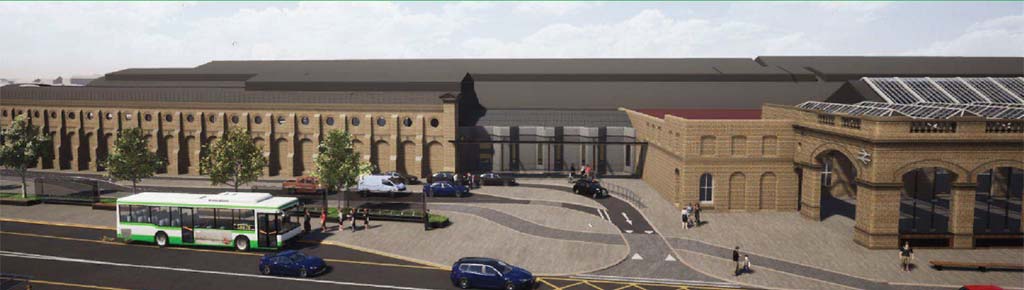 Computer generated image (CGI) of York Railway Station