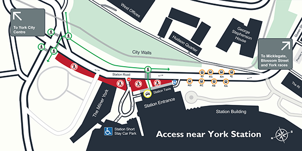 Station Gateway location map showing new pedestrian crossings