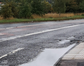 A photo of a road to be resurfaced