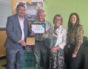 long serving foster carers receiving their award