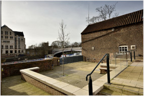 York Guildhall Restaurant exterior riverside terrace looking towards river