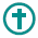 Green circle containing cross denotes York Minster on the York river trails map
