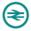 Green circle containing rail icon, denotes York Rail Station on the York river trails map