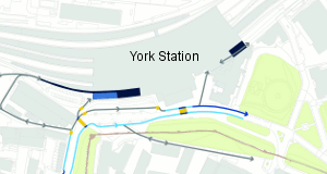 This map shows the proposed cycle routes and parking.