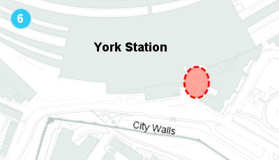 A map showing the proposal for Tea Room Square outside the new York station front.