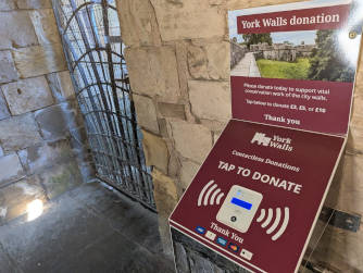York Walls tap to donate booth at bootham bar