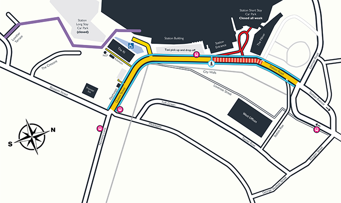 York Station Gateway pedestrian access map