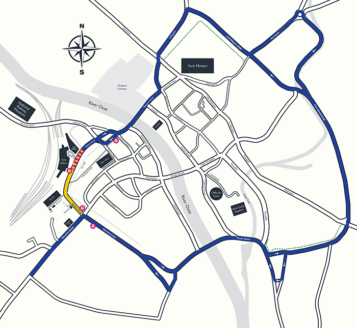 York Station Gateway vehicle access map