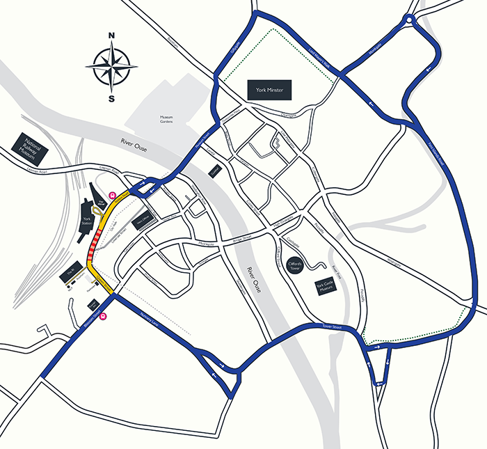 York Station Gateway vehicle access map