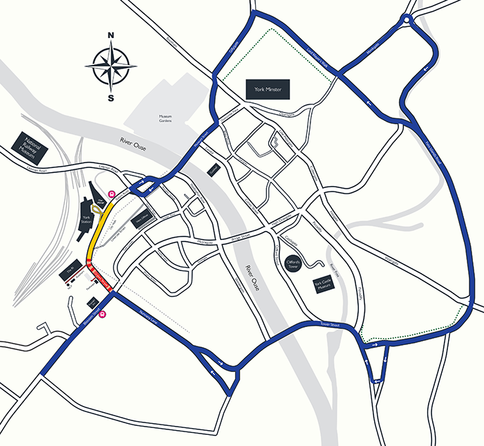 York Station Gateway vehicle access map